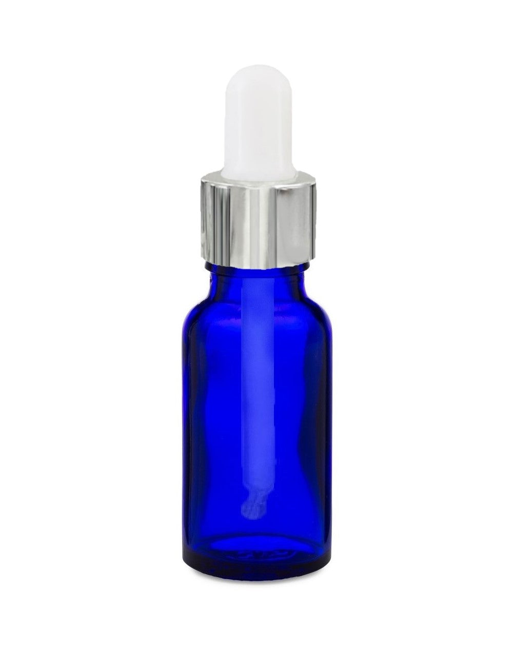 20ml Blue Glass Bottles with Silver/White Glass Pipettes