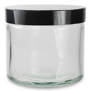 250ml Clear Glass Jar with Black Urea Lid