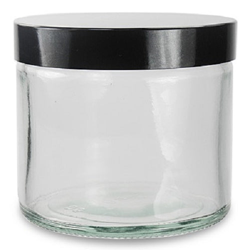 250ml Clear Glass Jar with Black Urea Lid