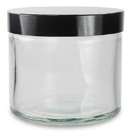 250ml Clear Glass Jar with Black Urea Lid