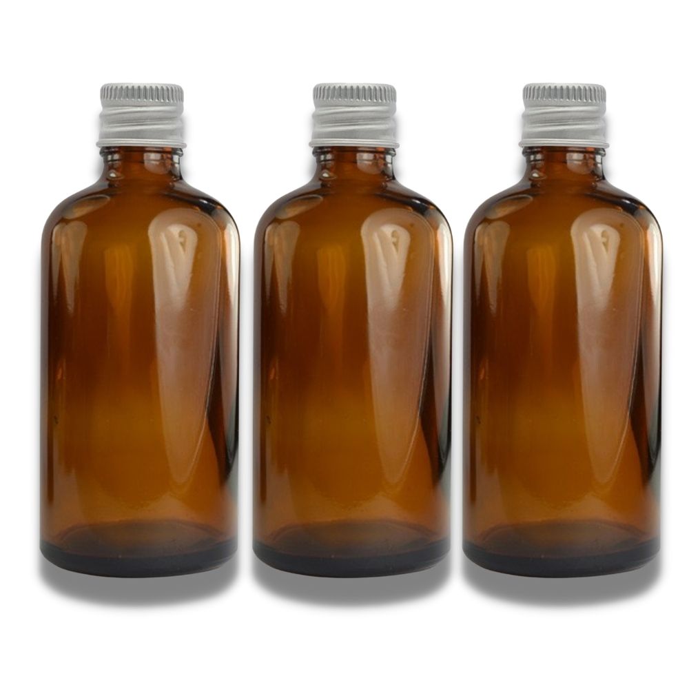 100ml Amber Glass Bottles with Aluminum Lid
