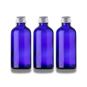 100ml Blue Glass Bottles with Aluminum Lid
