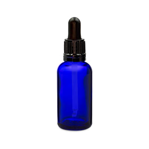 30ml Blue Glass Bottles with Tamper Resistant Glass Pipettes Avalon Cosmetic Packaging