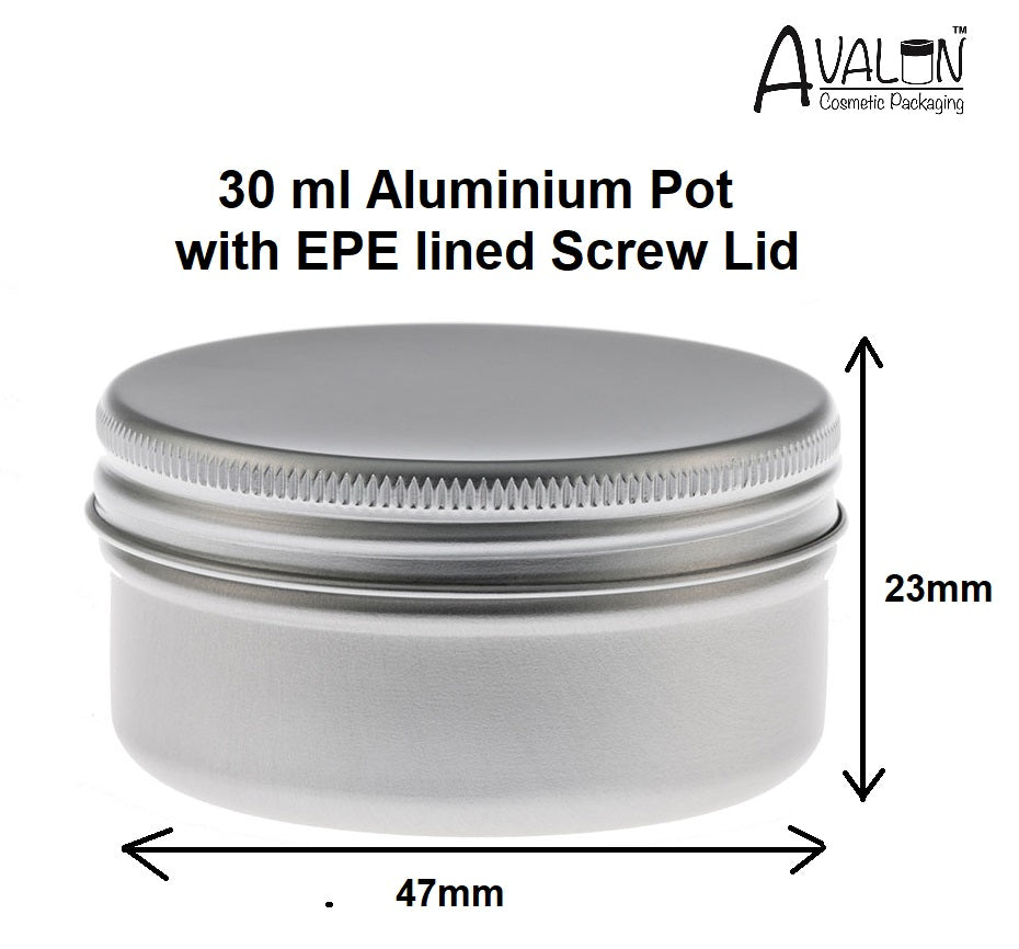 30ml Aluminum Tins with EPE Lined Screw Lid