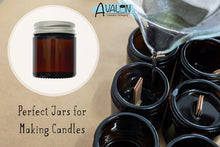 Load image into Gallery viewer, 30ml Amber Brown Glass Jar with Brushed Aluminum Lid