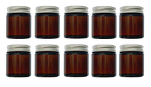 Load image into Gallery viewer, 30ml Amber Brown Glass Jar with Brushed Aluminum Lid