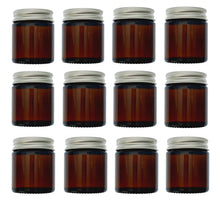 Load image into Gallery viewer, 30ml Amber Brown Glass Jar with Brushed Aluminum Lid