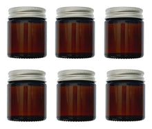 Load image into Gallery viewer, 30ml Amber Brown Glass Jar with Brushed Aluminum Lid