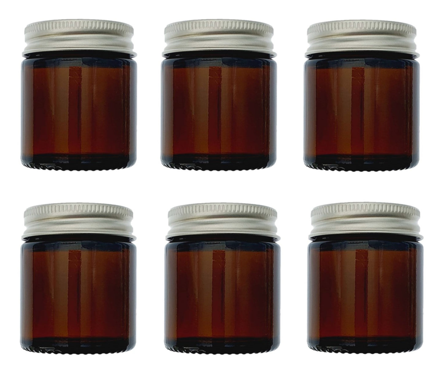30ml Amber Brown Glass Jar with Brushed Aluminum Lid