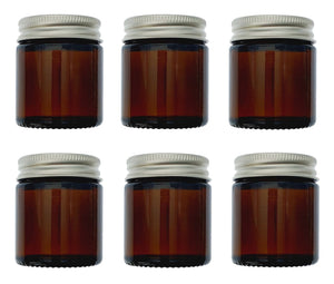 30ml Amber Brown Glass Jar with Brushed Aluminum Lid