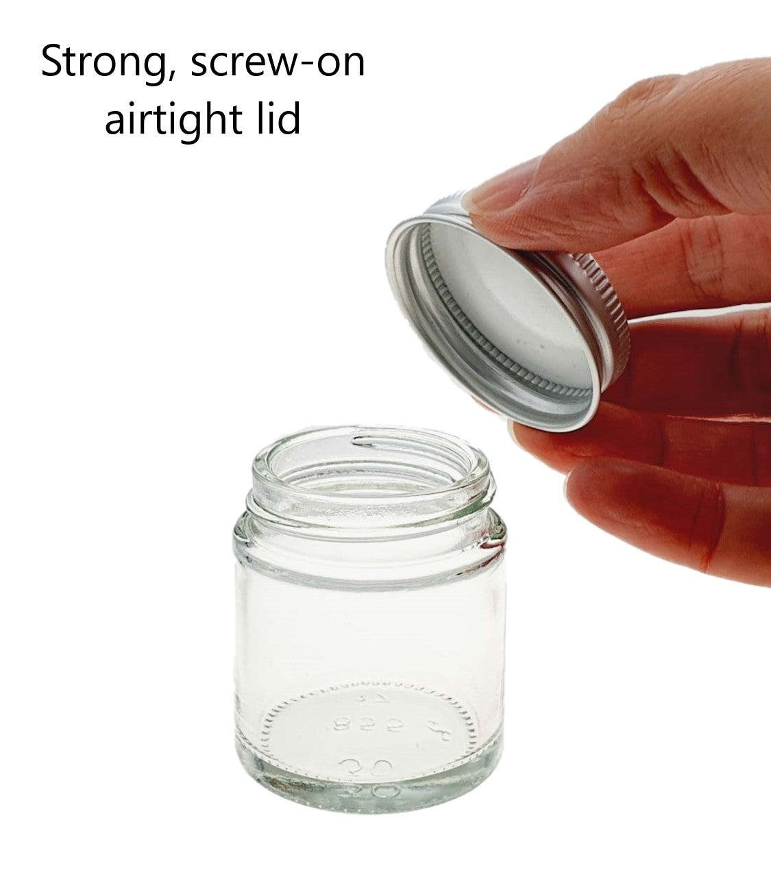 30ml Clear Glass Jar with Brushed Aluminum Lid