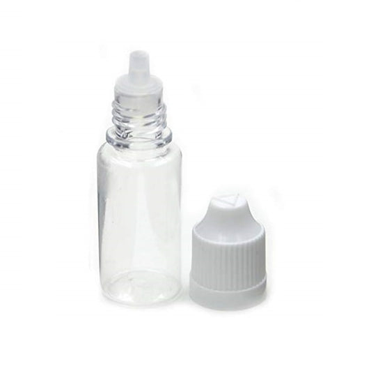 10ml Clear PET E-Cig Bottles with White Child-Resistant Cap