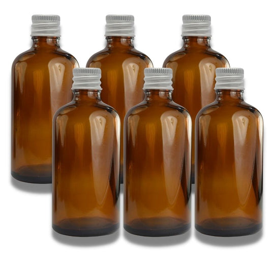 100ml Amber Glass Bottles with Aluminum Lid