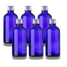 Load image into Gallery viewer, 100ml Blue Glass Bottles with Aluminum Lid