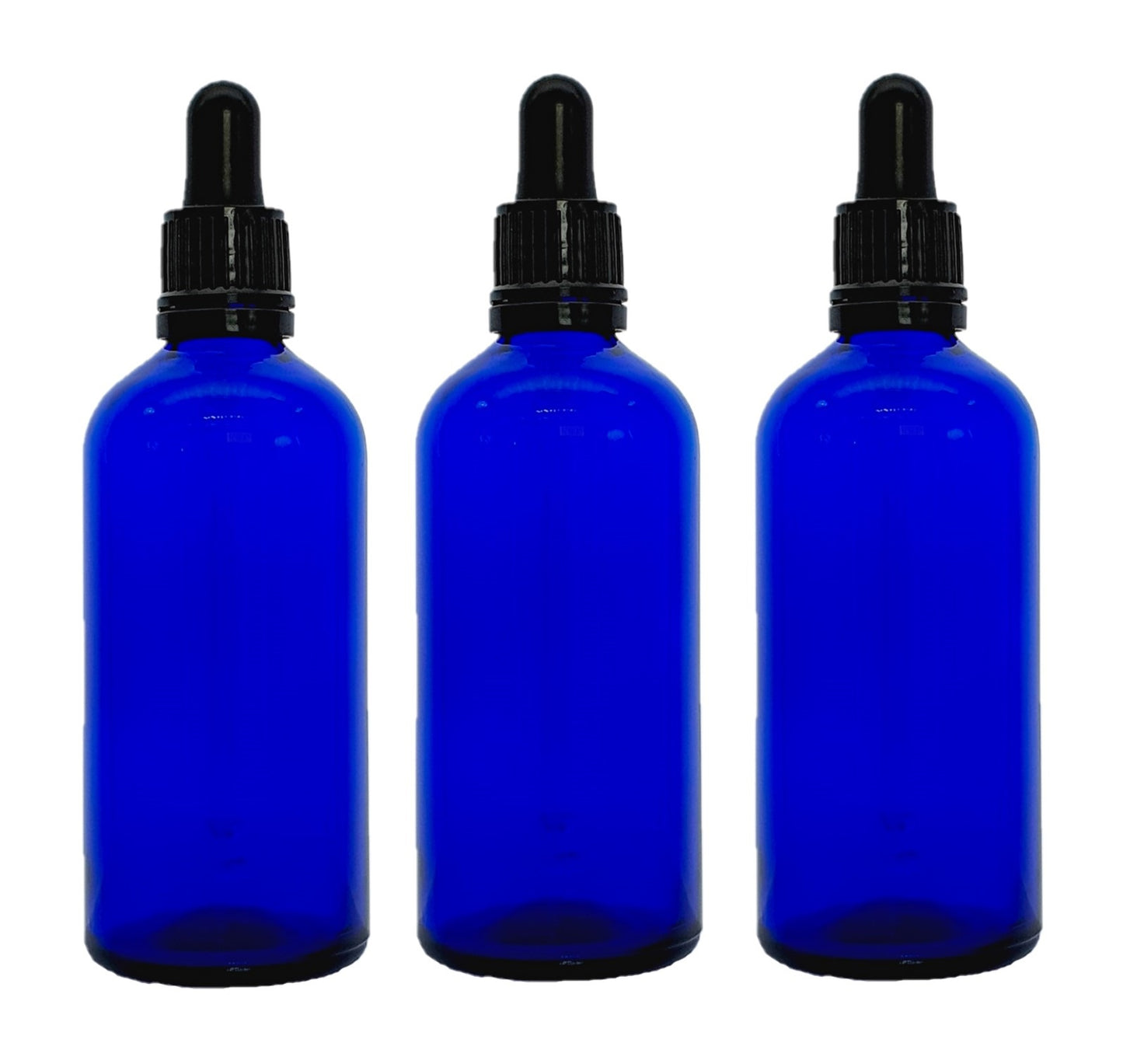 100ml Blue Glass Bottles with Tamper Resistant Glass Pipettes