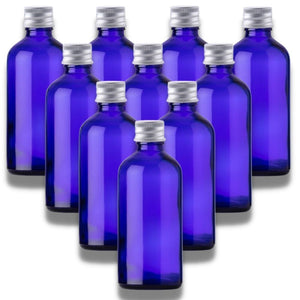 100ml Blue Glass Bottles with Aluminum Lid