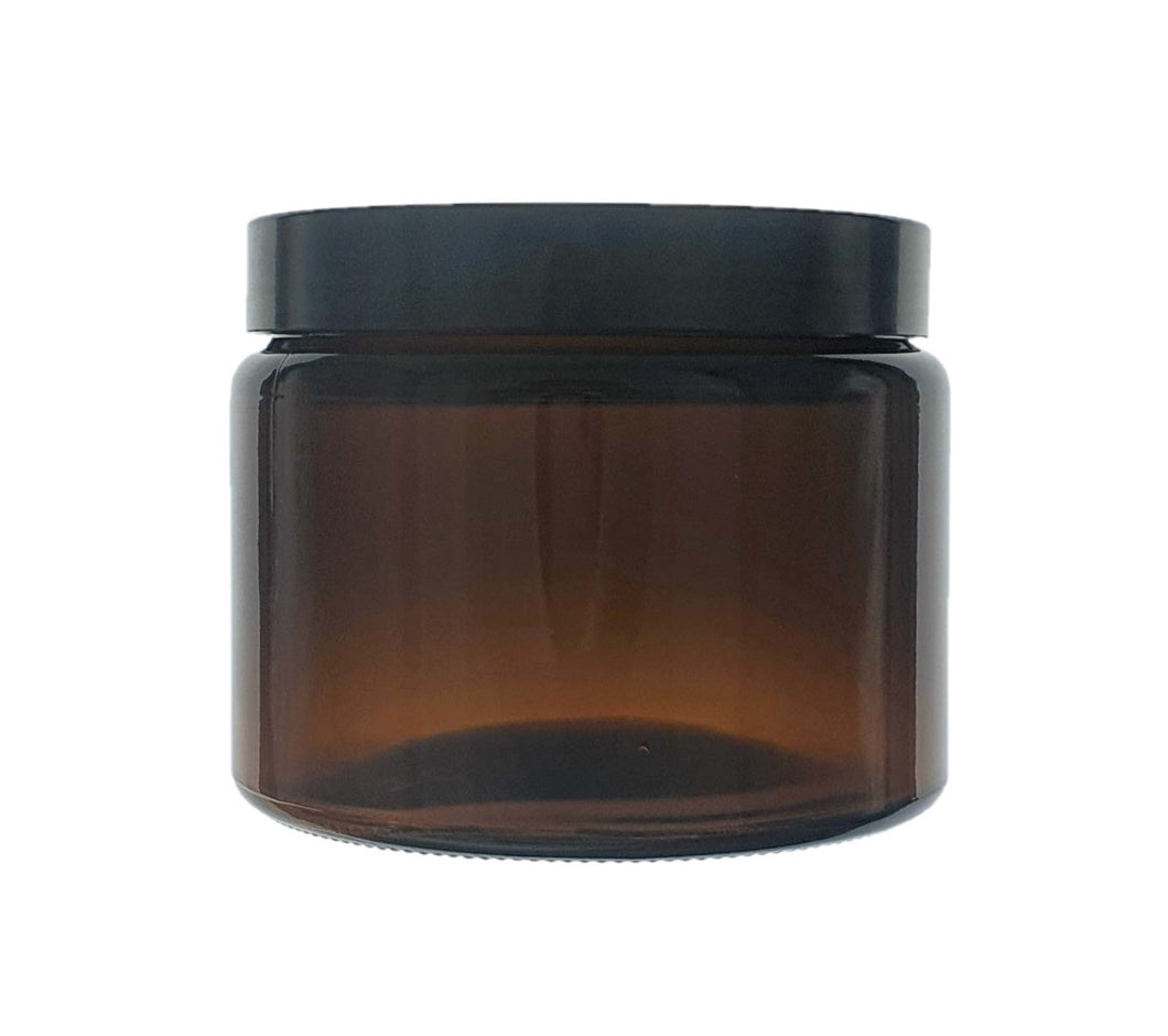 500ml Amber Brown Glass Jar with Black Urea Lid