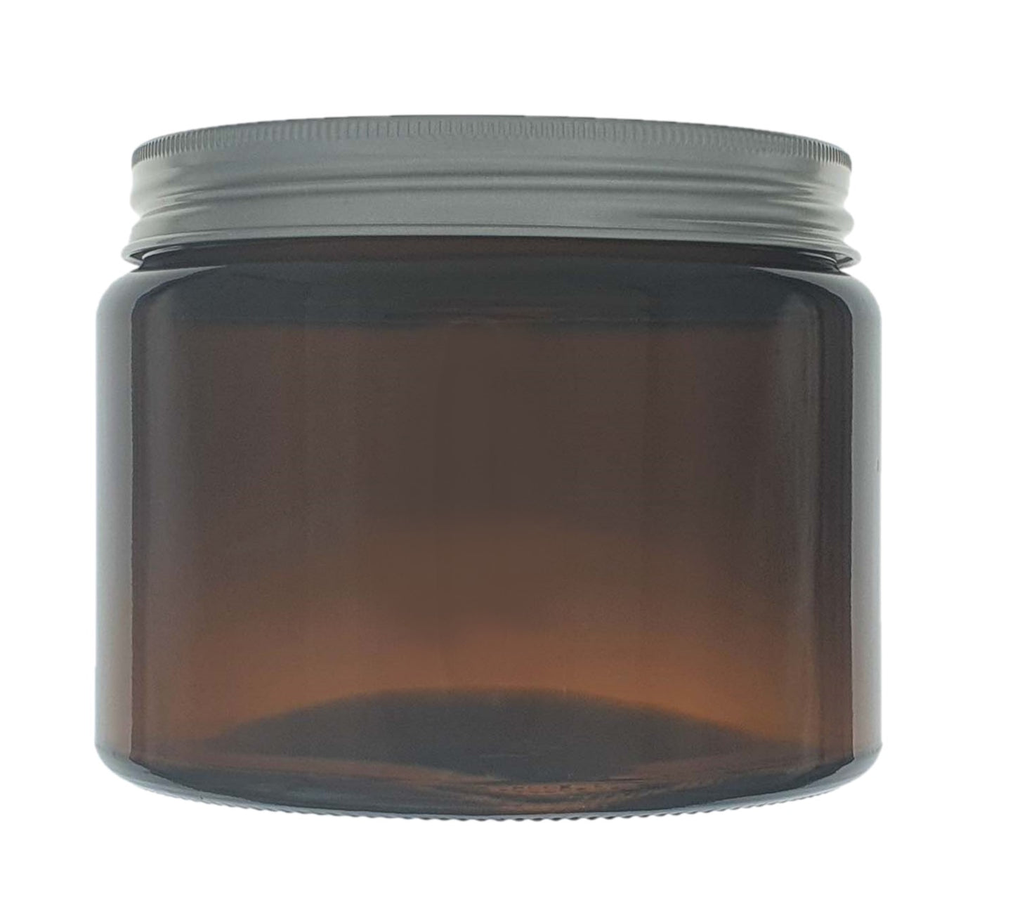 500ml Amber Brown Glass Jar with Brushed Aluminum Lid