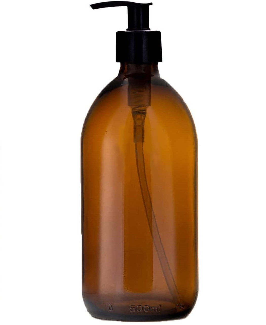 500ml Amber Glass Soap Dispenser Bottles with Black Lock up Pump