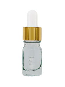 5ml Clear Glass Dropper Bottles with Gold/White Glass Pipettes