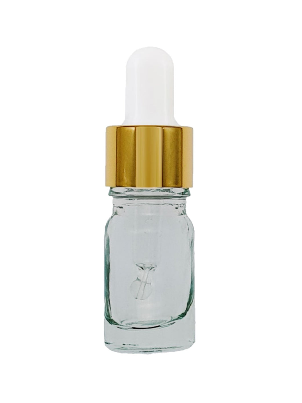 5ml Clear Glass Dropper Bottles with Gold/White Glass Pipettes