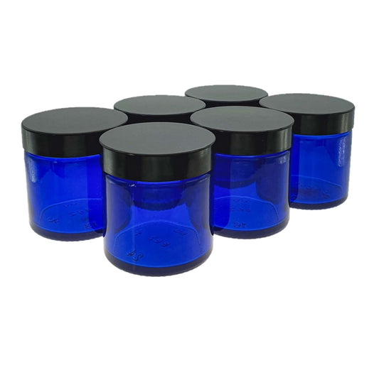 60ml Blue Glass Jar with Black Urea Lid