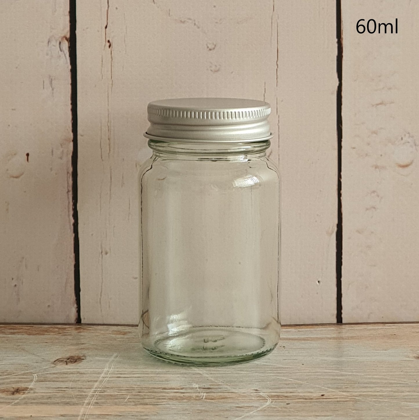 Clear Wide Mouth Glass Pill Jars with Aluminum Lids