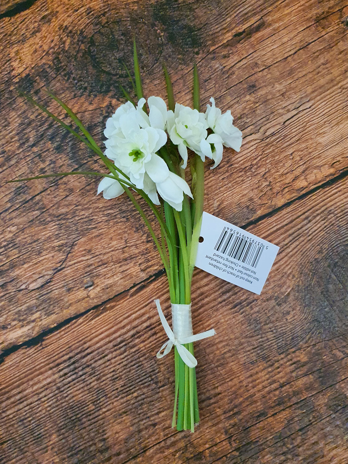 Flowers and Foliage - Artificial Snowdrops Posy - 5 Stems - 23cm Long