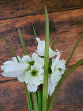 Load image into Gallery viewer, Flowers and Foliage - Artificial Snowdrops Posy - 5 Stems - 23cm Long
