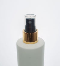 Load image into Gallery viewer, 250ml White Plastic HDPE Bottle with Gold/Black Finger Spray