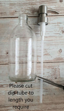 Load image into Gallery viewer, 500ml Clear Glass Soap Dispenser Bottles with Brushed Steel Metal Pump