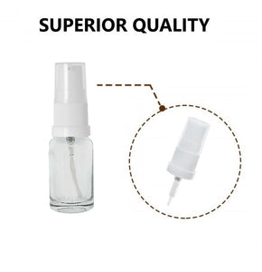 10ml Clear Glass Bottles with White Treatment Pump with Clear Overcap