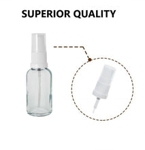 Load image into Gallery viewer, 30ml Clear Glass Bottles with White Treatment Pump and Clear Overcap