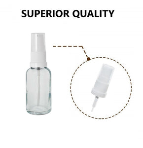 30ml Clear Glass Bottles with White Treatment Pump and Clear Overcap