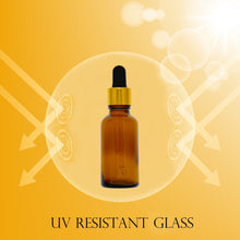 Load image into Gallery viewer, 30ml Amber Glass Bottles with Gold/Black Glass Pipettes