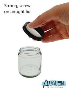 120ml Clear Glass Jar with Black Urea Lid