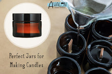 Load image into Gallery viewer, 10ml Amber Brown Glass Jar with Black PP Lid