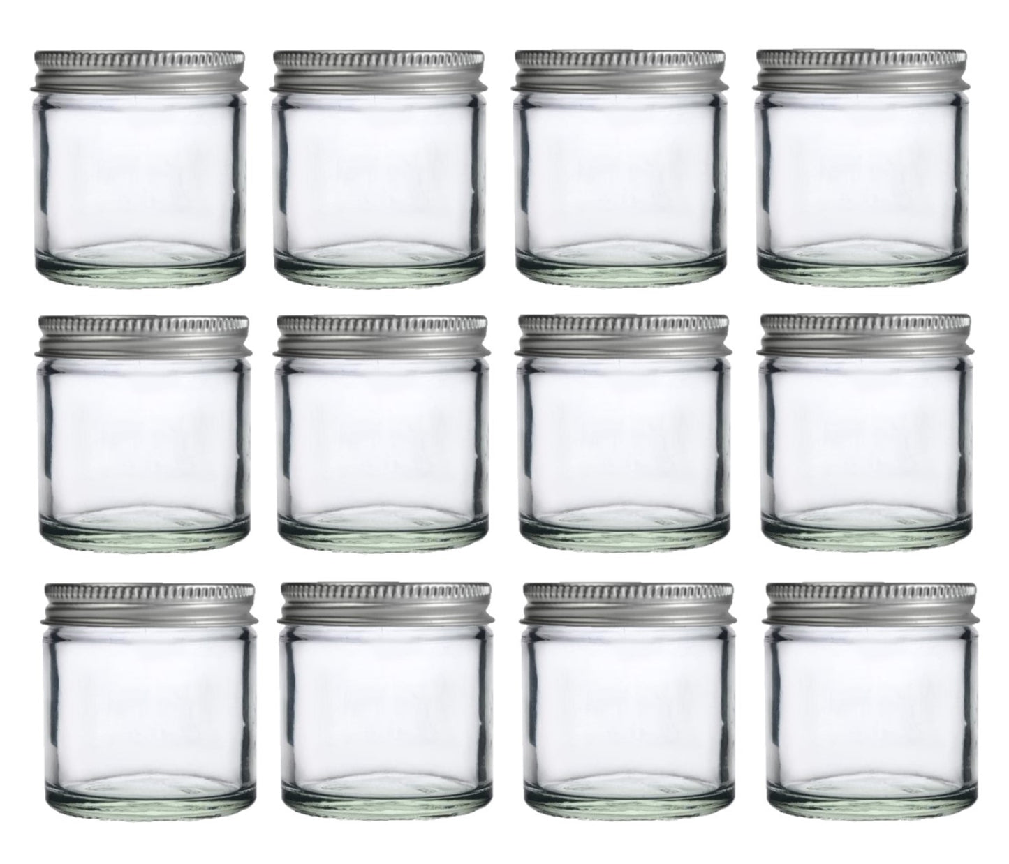 60ml Clear Glass Jar with Brushed Aluminum Lid