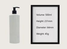 Load image into Gallery viewer, 500ml White &quot;Mrs Hinch&quot; Style Plastic Bottles with 24mm 410 Black Lotion Pump