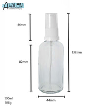 Load image into Gallery viewer, 100ml Clear Glass Bottles with White Treatment Pump and Clear Overcap