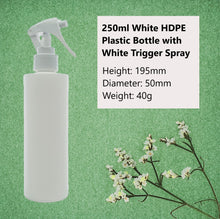 Load image into Gallery viewer, 250ml White PET Gloss Plastic Bottle &quot;Mrs Hinch&quot; Style with 24mm 410 White Trigger Spray