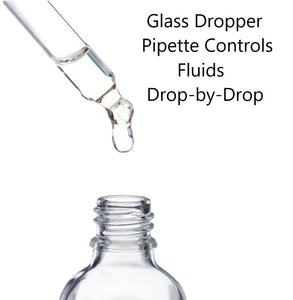 10ml Clear Glass Bottles with Gold/White Glass Pipettes