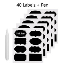 Load image into Gallery viewer, Pack of 40 Chalkboard-Style Labels with White Marker Pen
