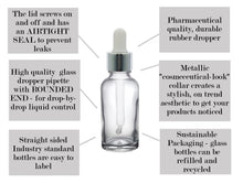 Load image into Gallery viewer, 30ml Clear Glass Bottles with Silver/White Glass Pipettes