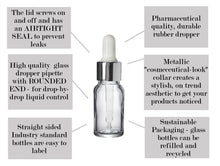 Load image into Gallery viewer, 10ml Clear Glass Bottles with Silver/White Glass Pipettes
