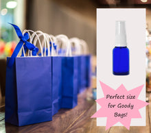 Load image into Gallery viewer, 15ml Blue Glass Bottles with White Treatment Pump and Clear Overcap