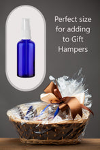 Load image into Gallery viewer, 50ml Blue Glass Bottles with White Treatment Pump and Clear Overcap