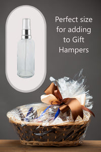 100ml Clear Glass Bottles with Silver/White Treatment Pump and Clear Overcap