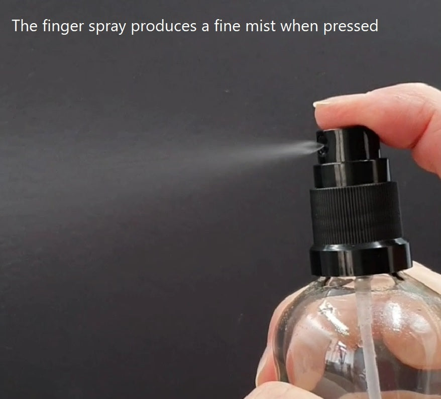 15ml Clear Glass Bottles with Black Atomiser Spray and Clear Overcap