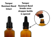 Load image into Gallery viewer, 50ml Amber Glass Bottles with Tamper Resistant Glass Pipettes